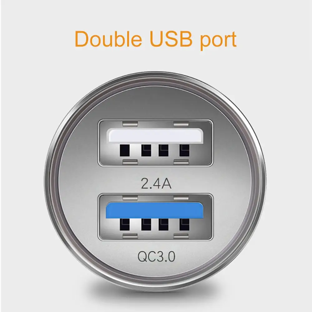 QC 3,0 Быстрая зарядка с двумя портами usb Автомобильное зарядное устройство прикуриватель