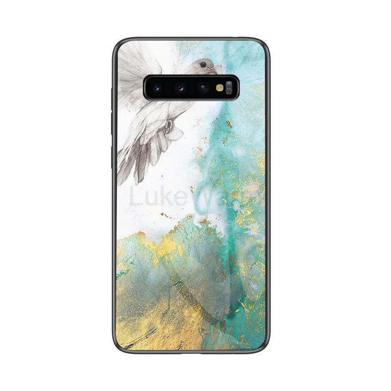 type 6 Закаленное Стекло Мрамор чехол для samsung Galaxy A50 A30 A10 S10 S9 S8 Примечание 10 плюс 9 8 J4 J6 плюс A6 A7 A9 S7E A70 A60 крышка - Цвет: type 6