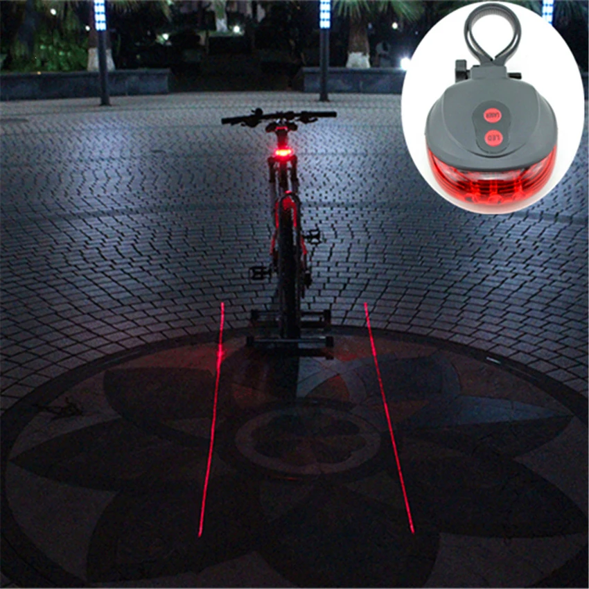 Горячий 5 светодиодный 2 Лазерный Велоспорт велосипедные фары 7 Режим задний фонарь для безопасности водонепроницаемый Предупреждение фонарик для велосипедов светодиодный фонарь