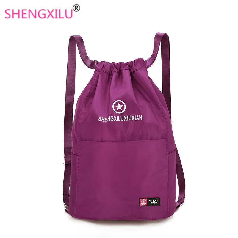 

Shengxilu Casual Women Backpacks Waterproof Hot Sale Fashion High Quality Drawstring Female Rucksacks Nylon Backpacks for Girls
