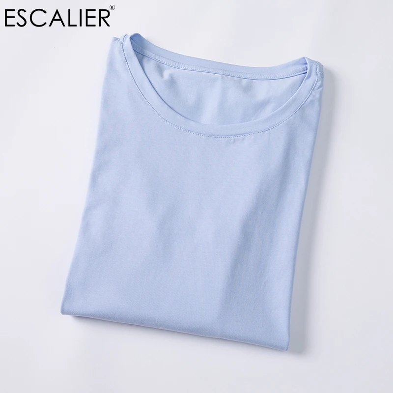 

ESCALIER T-Shirts 2017 Autumn and winter Women cotton T-Shirt Solid Color Loose Base Casual Long Sleeve O-Neck Tees Tops