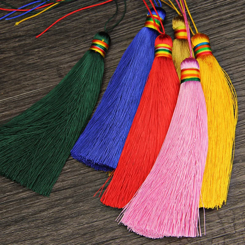 10PC 12CM Long Multicolor Cotton Silk Tassel Brush for Earring Charm