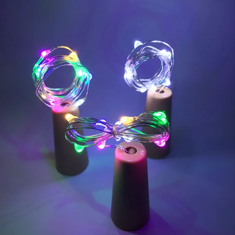 2 متر 20 قطع LED الطوق النحاس سلك كوركر سلسلة الجنية أضواء ل حرفة الزجاج جرة إضاءة علي شكل الزجاجة عيد الميلاد عيد الحب الزفاف ديكور