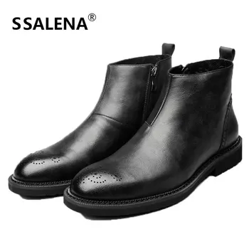 

Men Vintage Breathable Short Boots Male Comfortable Soft Sole High Cut Shoes Men Leather Fashion Short Boots Footwear AA60532
