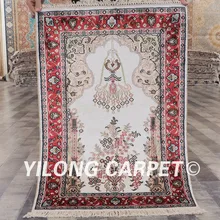 Yilong 2'x3 Oriental шелковые ковры ручной работы изысканный персидский молитва красные ковры(YHW426B2x3