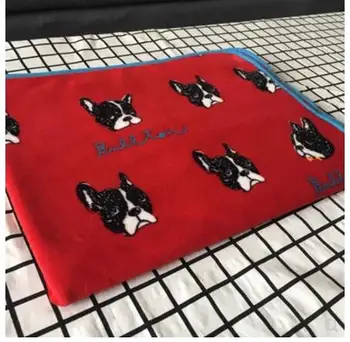 

red small blanket coral fleece throw blanket dog pattern blanket knee cover pet blanket dog