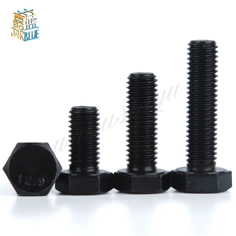 

2PCS 12.9 Screws Hex Bolts Hexagonal Screws Black M18*40/45...200mm DIN933