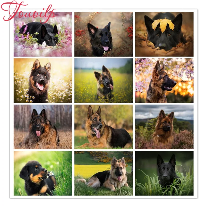 

TOUOILP 5D DIY German Shepherd 5d Diamond Painting 5d Diamond Embroidery Sale Cross Stitch Kit Rhinestones Mosaic Garden Decor