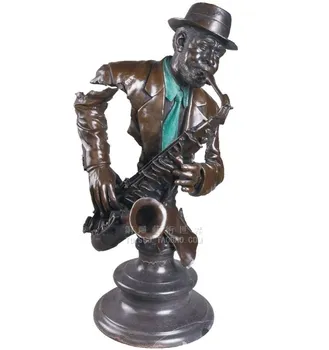 

The copper sculpture crafts man Sax figure bronze ornaments decorations music birthday statue