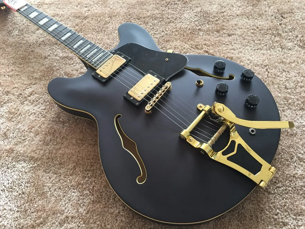 Jazz guitar es335 es339 Matte black color semi hollowbody electric