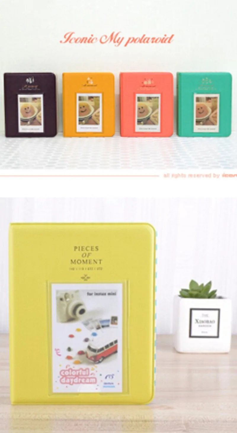 Белая пленка для Fuji Instax Mini 8 фотоальбом(64 слота) кусочки монет мульти-Цвет 3 дюймов Мини Винтаж альбом для фотоаппарата Instax