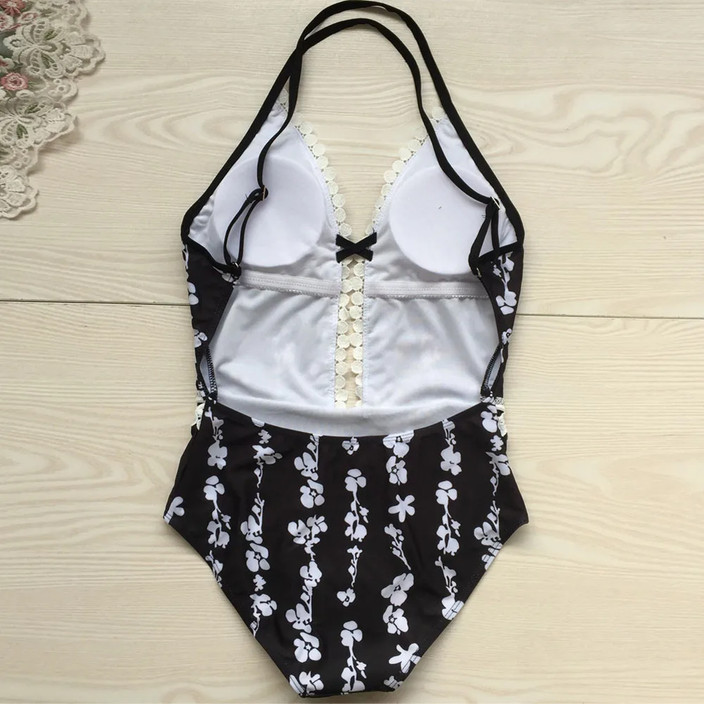 Купальники Для женщин Push Up One-piece кружева печати Push Up Мягкий купальник женский Монокини, женский купальный костюм De Bain Biquines ap4