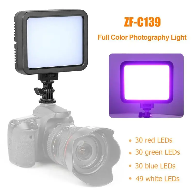 ZF-C139 полноцветная фотография свет 3200 K-5700 K Dimmable заполняющий свет студия видео Лампа фотографическое освещение фото студия реквизит