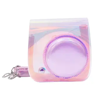 

CAIUL instant Magic Silver/Pink camera case for fujifilm instax mini 9 mini 8/8+ with camera strap ,PU leather.
