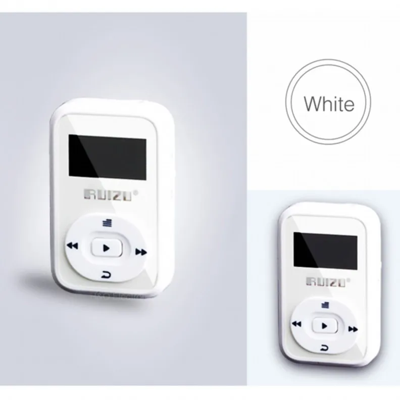Ruidu X26 Спортивный Bluetooth MP3 музыкальный плеер рекордер FM радио Поддержка SD карты клип Bluetooth mp3 плееры 8 Гб Поддержка TF карты - Цвет: Белый