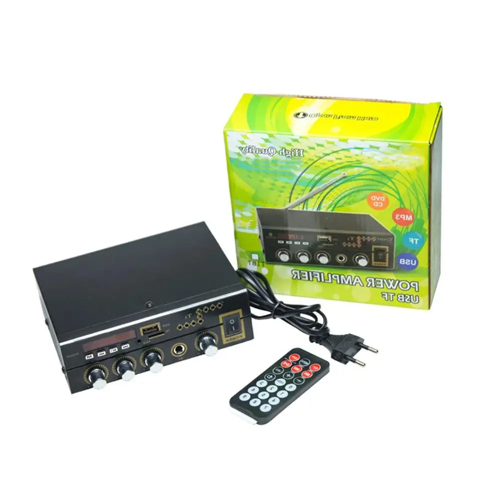 

Bluetooth 2.0CH Home Amplifier audio with microphone /USB/TF/FM/AUX play stereo sound