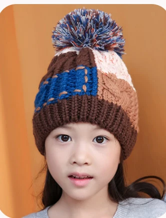 Милая шапка для малышей; Детская шерстяная шапка; Детские теплые вязаные шапки; Kawaii; детская зимняя шапка для девочек и мальчиков - Цвет: Синий