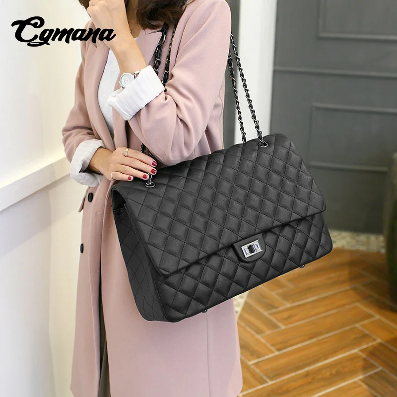 CGmana Large Capacity Bag 2018 Large Shoulder Bag Women Travel Bags Leather Pu Quilted Bag Female Luxury Handbags Bolsa Feminina CGmana Large Capacity Bag 2018 Large Shoulder Bag Women Travel Bags Leather Pu Quilted Bag Female Luxury Handbags Bolsa Feminina