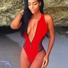 Женский купальник, сексуальный сетчатый купальник, женские слитные купальники, Badpak, открытая молния, купальный костюм, женский боди, монокини