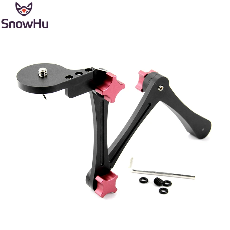 

SnowHu CNC aluminum 3-Way Monopod Arm Mount Adjustable stand Bracket Handheld Grip Tripods For GoPro Hero 7 6 5 xiaomi Yi GP160