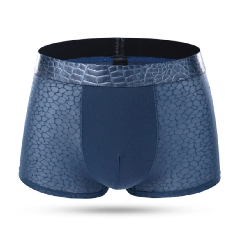 

Fashion New Crocodile Skin Underpants Belts Stereo Clipping Mens Close-fitting Gauze Four-cornered Panty