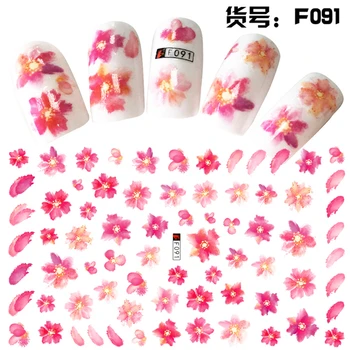 

5 sheets mixed design adhesive manicure beauty flower decals Nail Art decorations Stickers nail supplies tool accessories