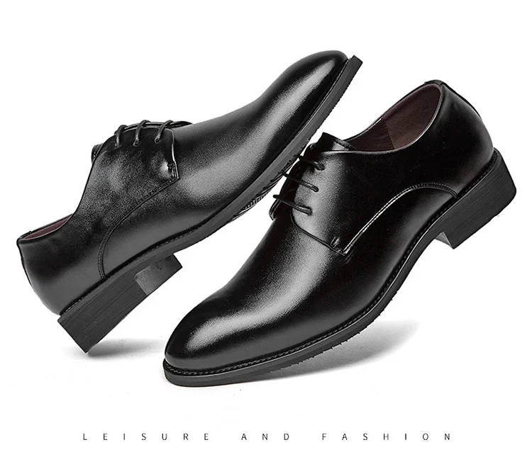 OSCO/кожаная обувь; мужская повседневная обувь; деловая Обувь На Шнуровке; свадебные туфли с острым носком; Черная Мужская Рабочая обувь