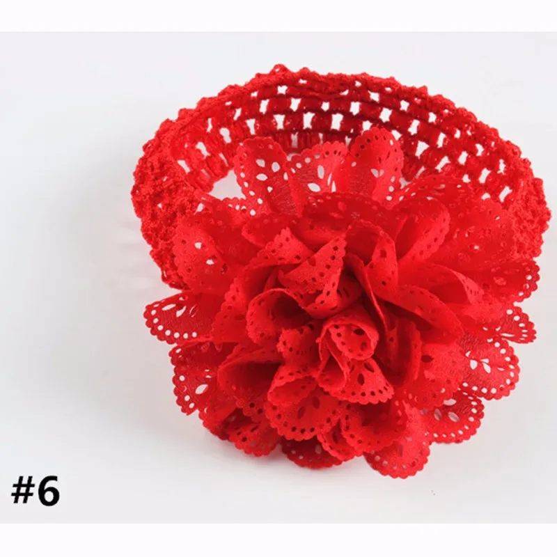 Knitted Girl Headbands New Head Rope Hollow Flower Belt Princess Hair Band 2016 Kids Hairband Baby Hair Accesories Free Shipping (2)