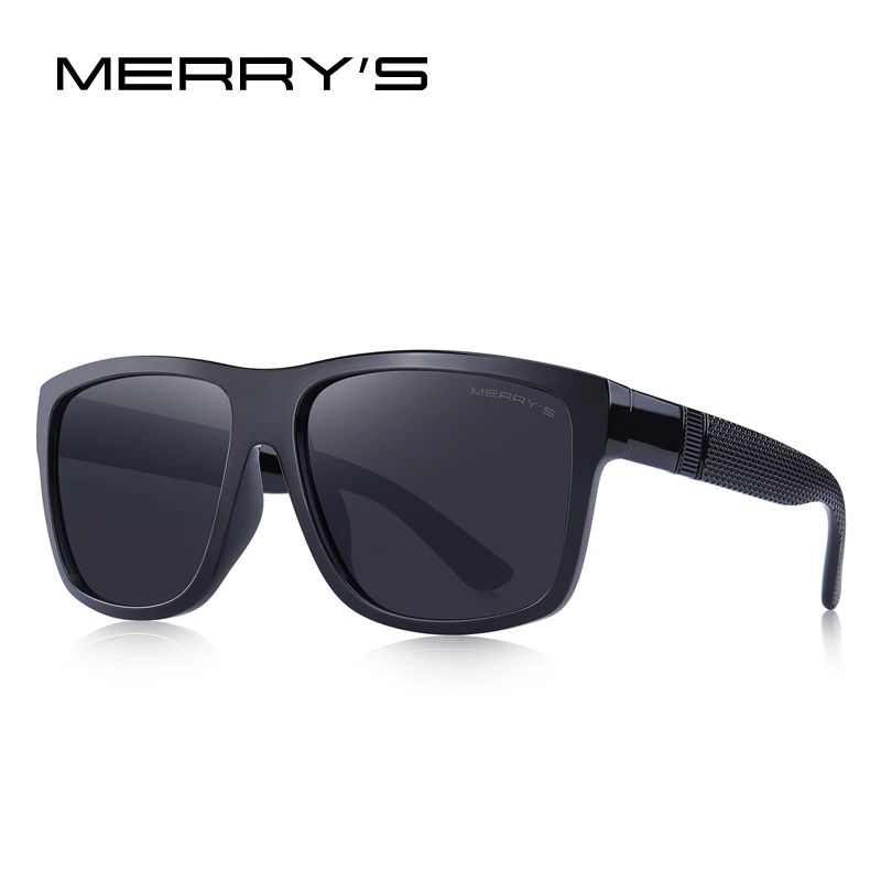 C01 Black MERRYS Дизайнерские мужские классические Поляризованные солнцезащитные очки, мужские винтажные Квадратные Солнцезащитные очки с защитой от уф400 лучей S3008 - Цвет линз: C01 Black
