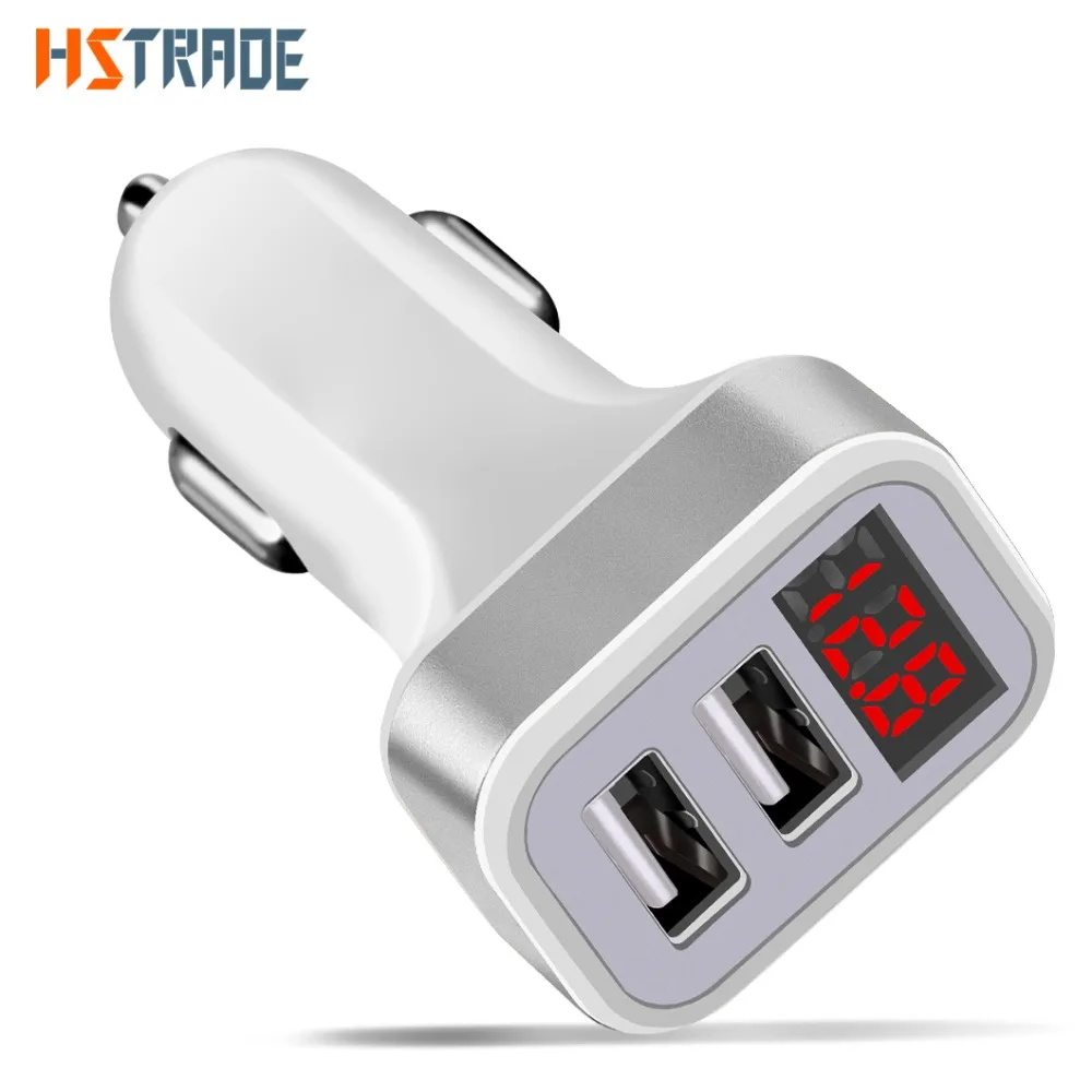 

2.1A 5V Dual USB Car Charger With LED Display Universal Phone Car-Charger for Xiaomi Samsung S8 iPhone X 8 Plus Tablet etc #101