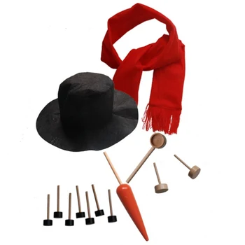 

Winter Outdoor Game Wooden Simulation Christmas Snowman Dress Up Set Accessories Family Snowman Tool Kit Toy Gift
