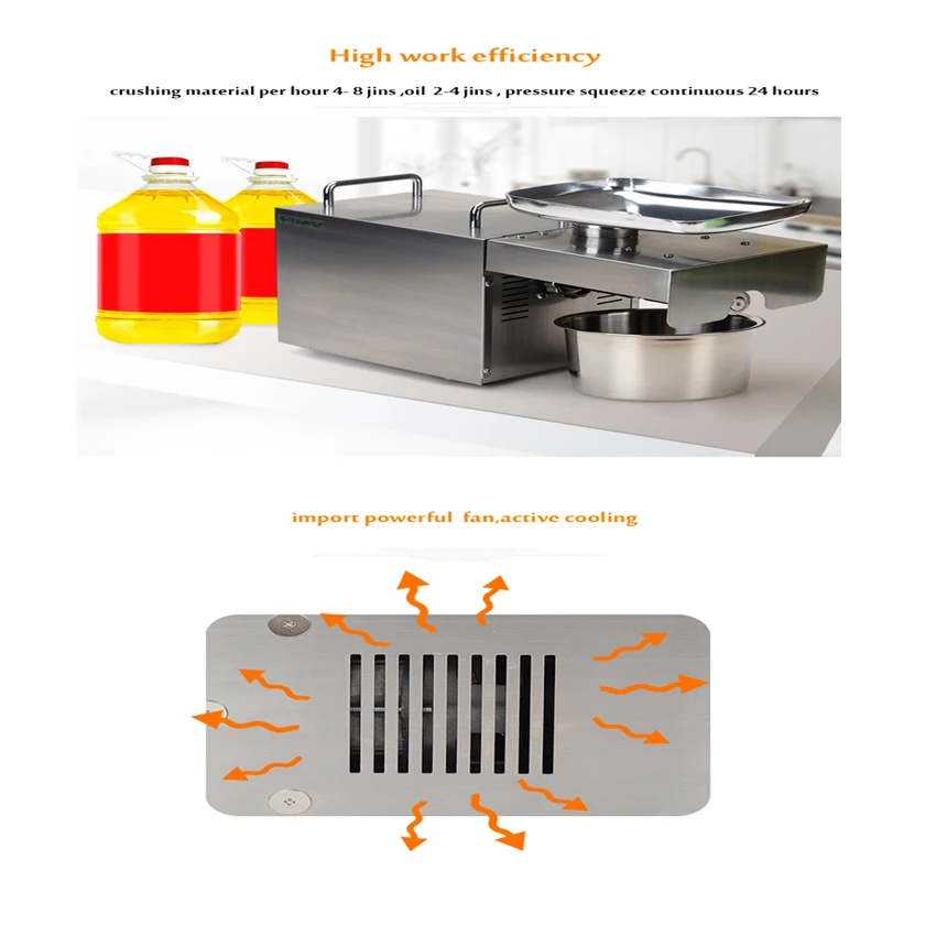 Горячее/холодное масло пресс машина Электрический домашний орехи семена масло пресс er Нержавеющая сталь масло экстракции пресс машина STB-505
