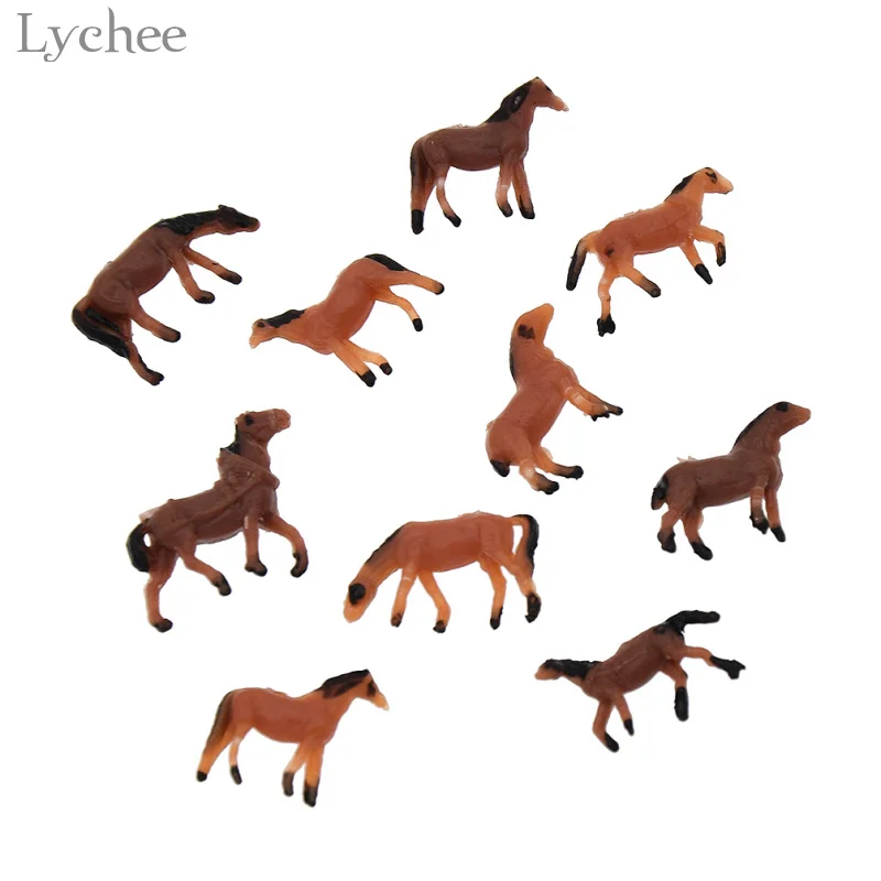 Lychee 10 шт. мини пластиковая модель лошадка пейзаж Zen садовый декор фигурки