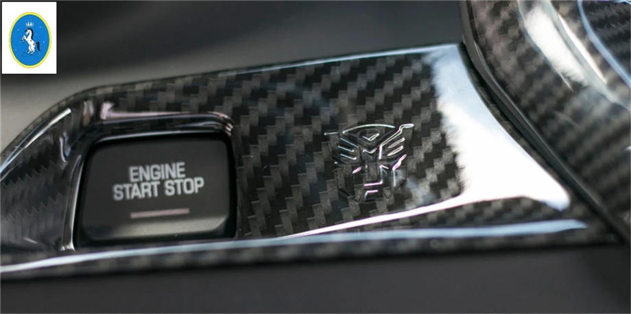 

Interior For Chevrolet Camaro 2016 2017 ABS Carbon Fiber Style Start Stop Engine Push Button Frame Key Panel Cover Trim 1 Piece