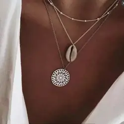 Модное ожерелье для женщин Короткая Цепочка Сердце Звезда подарок, ожерелье с подвеской этническое богемское Колье чокер Прямая доставка