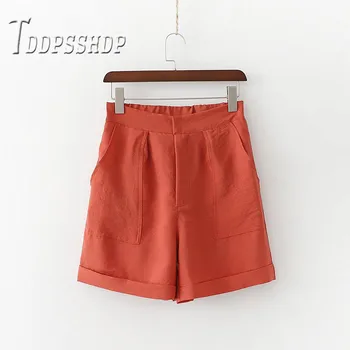 

2019 Spring Summer Pocket Decor Women Shorts High Street Casual Female Shorts