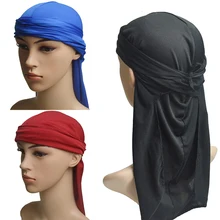 Вечерние удобные мужские повязки на голову, мягкие новые модные элегантные длинные байкерские головные повязки из спандекса, 6 цветов, 1 шт