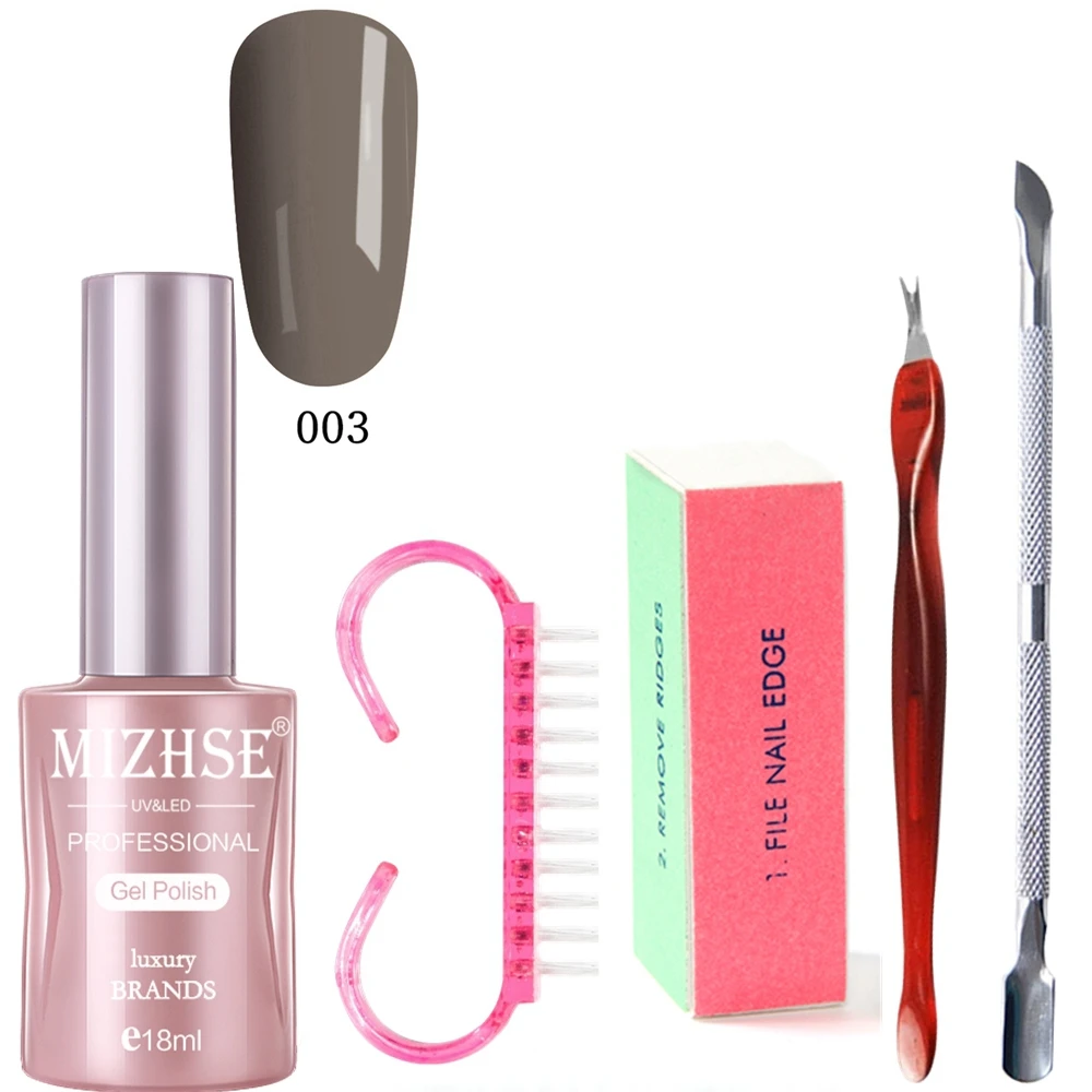 MIZHSE УФ-гель для ногтей Nail Kit наборы для ногтей 4 инструменты для индивидуальных косметических средств 18 мл набор для гелевого маникюра кисть, полировщик кутикулы удаление омертвевшей кожи вилка - Цвет: MZT003