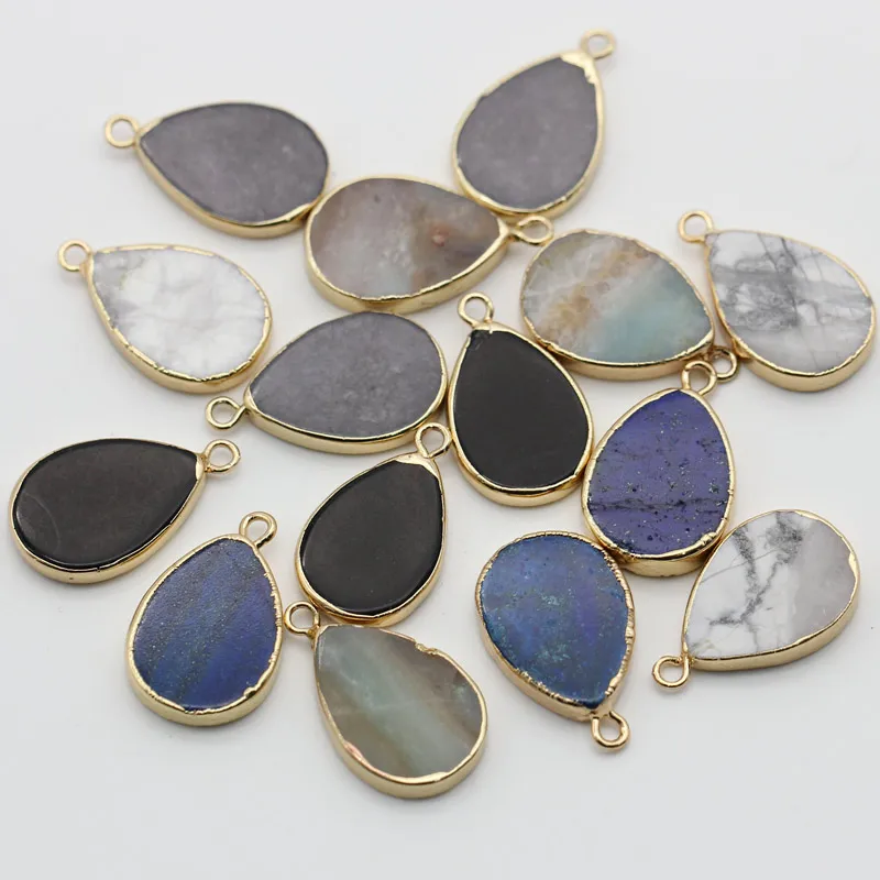 Beadsland Natural Stone Semiprecious Stone Water Drop Shapped Small Pendant Charm DIY Fashion Jewelry Earrings 13.5*18.5mm 38583 Fashion Jewelry
