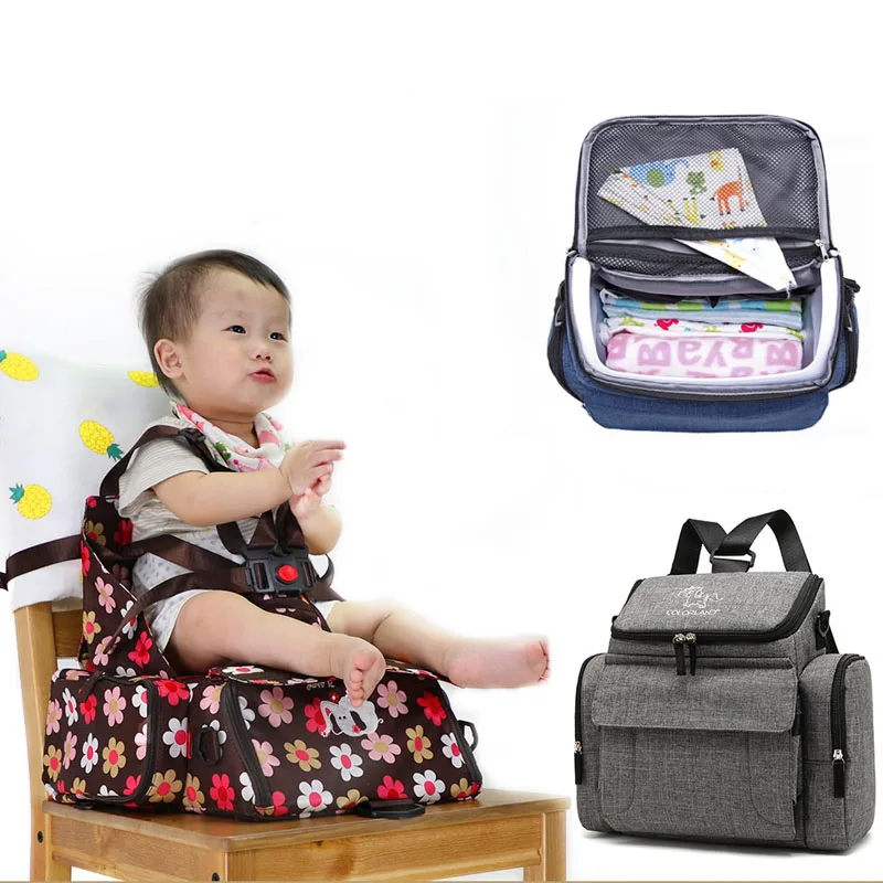 

Baby Safety Seat Portable Baby Dining Chair Child Feeding Chair Harness Booster Seat Multi-use Mommy Bag Diaper Backpack Seat