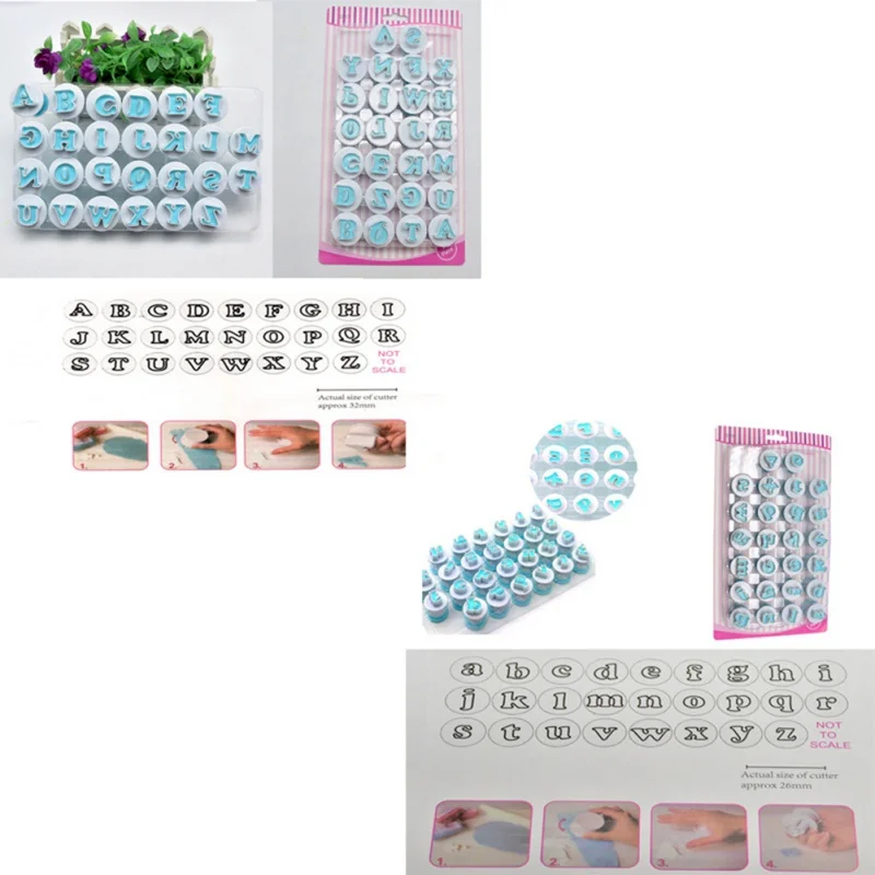 

DIY Baking Tools Uppercase Lowercase Letters Fondant Plastic Cutting Soft Candy Mold Py