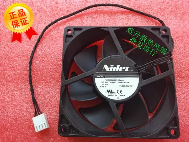 Оригинальный вентилятор рабочей станции Nidec 9225 T92T12MS3A7-57A03 DC12 в 0 35a 4 line Z800 Z820 fan