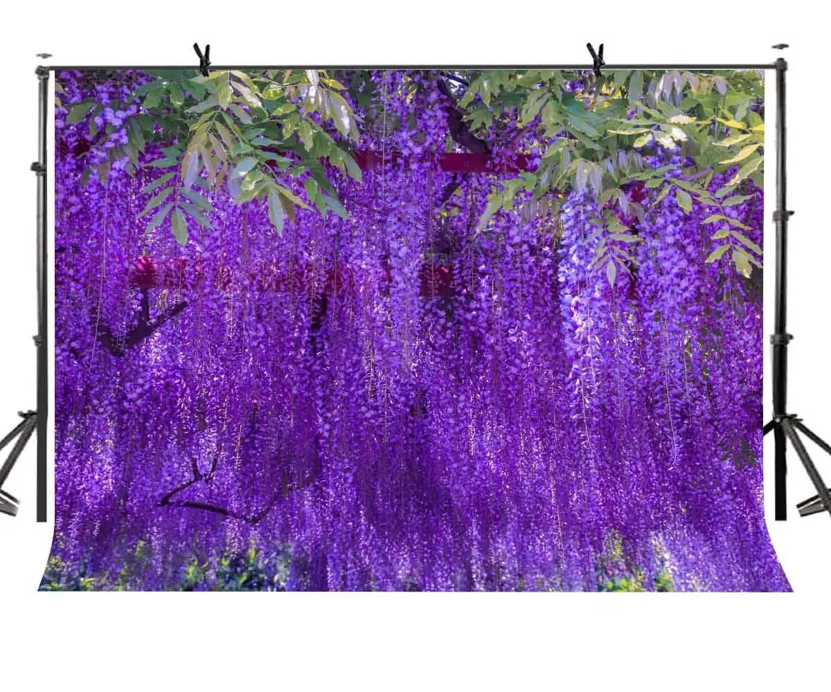 

150x220cm Purple Plant Backdrop Beautiful Lush Purple Plant Photography Background for Camera Photo Props