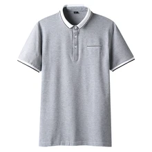 Для Мужчин's Повседневное отворот Бизнес удобная обувь для игры в гольф рубашка, рубашка в стиле Поло-белый, серый, синий-M L XL 2XL 3XL