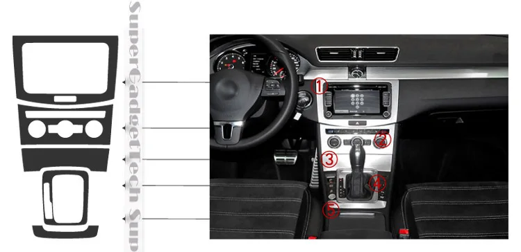 Автомобиль-Стайлинг Teeze автомобиль Интерьер центральной консоли изменение цвета углеродного волокна литье наклейки для VW CC