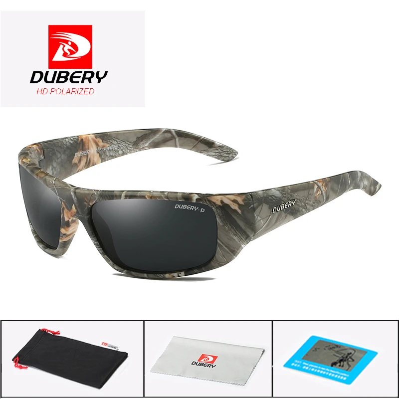 DUBERY поляризационные солнцезащитные очки пилота ночного видения мужские ретро мужские солнцезащитные очки для мужчин UV400 брендовые Роскошные зеркальные очки - Цвет линз: Camo Black C4