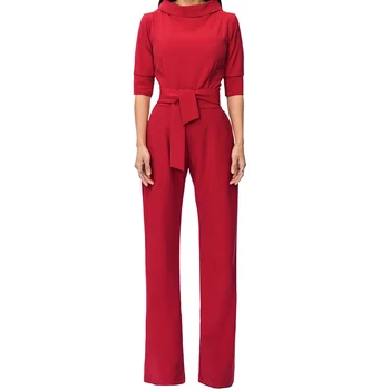 

New Fashion Autumn Elegant Jumpsuits Women Wide Leg Casual Rompers Womens Jumpsuits Female Overalls