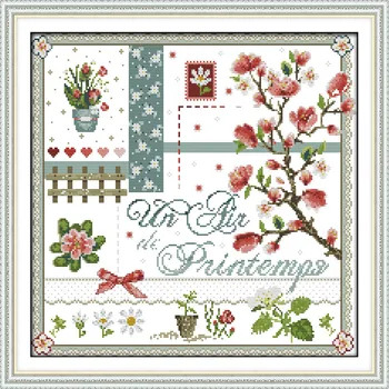 

The peach blossomes Counted Cross Stitch DMC Cross Stitch Patterns 11CT 14CT Cross-Stitch Kits For Embroidery DIY Needlework