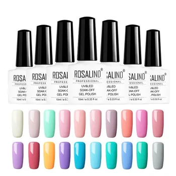 ROSALIND Gel 1 10ML Pure Color Nail Gel Polish Nail Art Varnish Fast Dry Long Lasting Need UV Led For Manicure Primer Lacquer