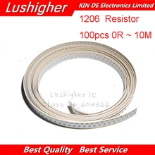 100 шт. 1206 под высоким давлением 0R~ 10 м резисторы 1/2 Вт, для детей 0, 1, 10 100 150 220 330 Ом 1K 2,2 K 10K 100K 0R 1R 10R 100R 150R 220R 330R